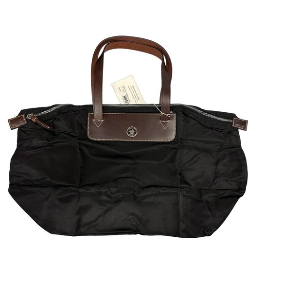 VTG DOONEY & BOURKE black w/ brown Leather Medium Travel Tote NWT - Picture 6 of 6